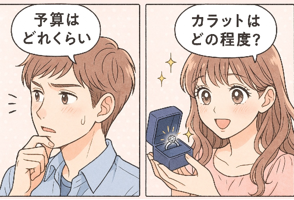 「予算はどれくらい？」「カラットはどの程度？」と不安に思う点に答える「ムーヴオンブライダル」