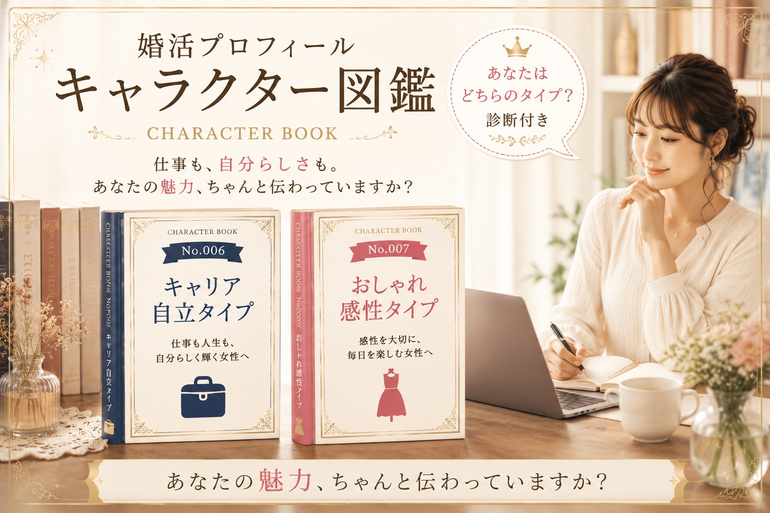 婚活プロフィール キャラクター図鑑｜キャリア自立タイプ・おしゃれ感性タイプの魅力の伝え方