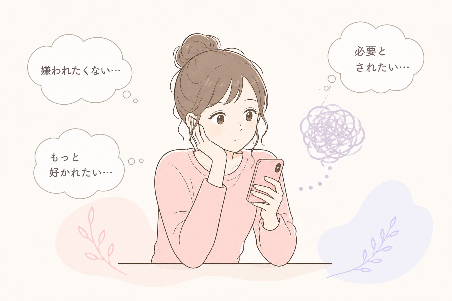 好かれたい気持ちと不安で悩む婚活イメージ
