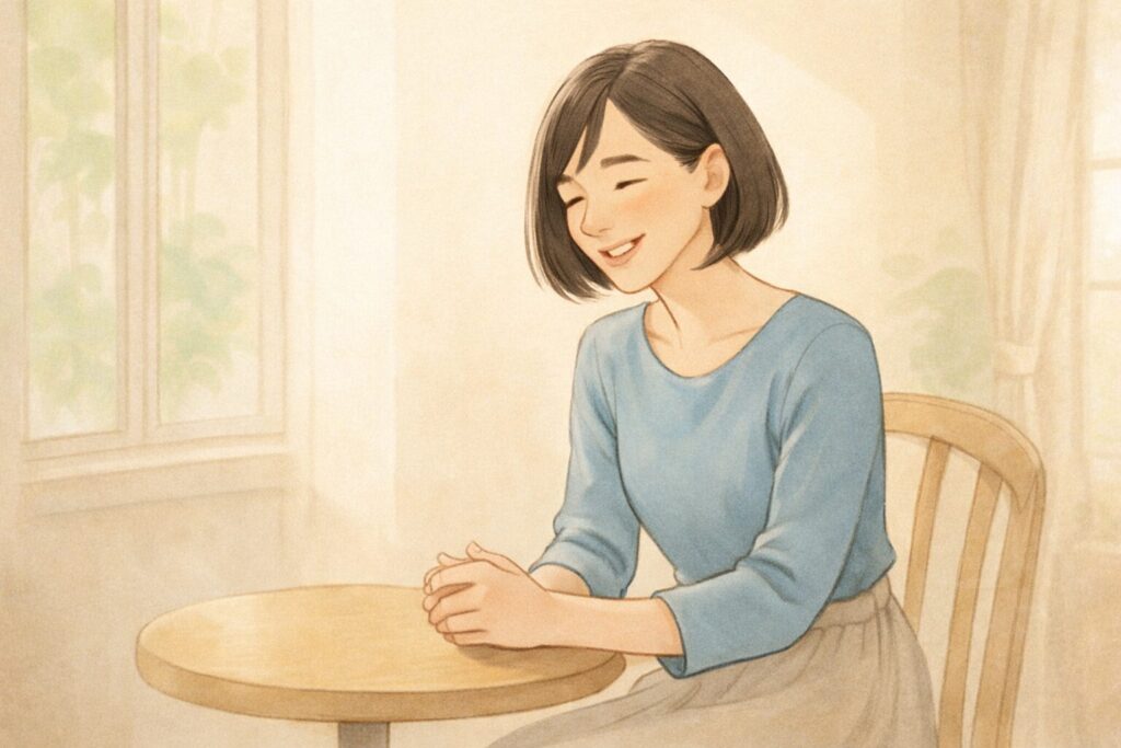 婚活で条件だけでなく安心感を大切にする女性のイメージ