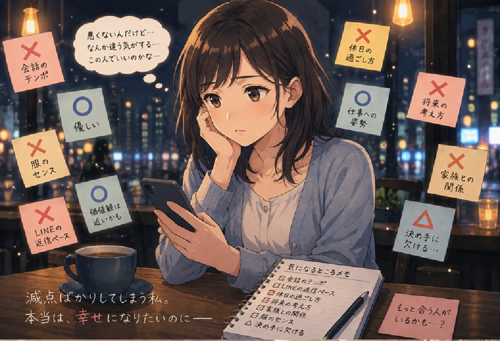 婚活が止まる本当の理由は「減点方式」だった｜決められない人に共通する思考パターン
