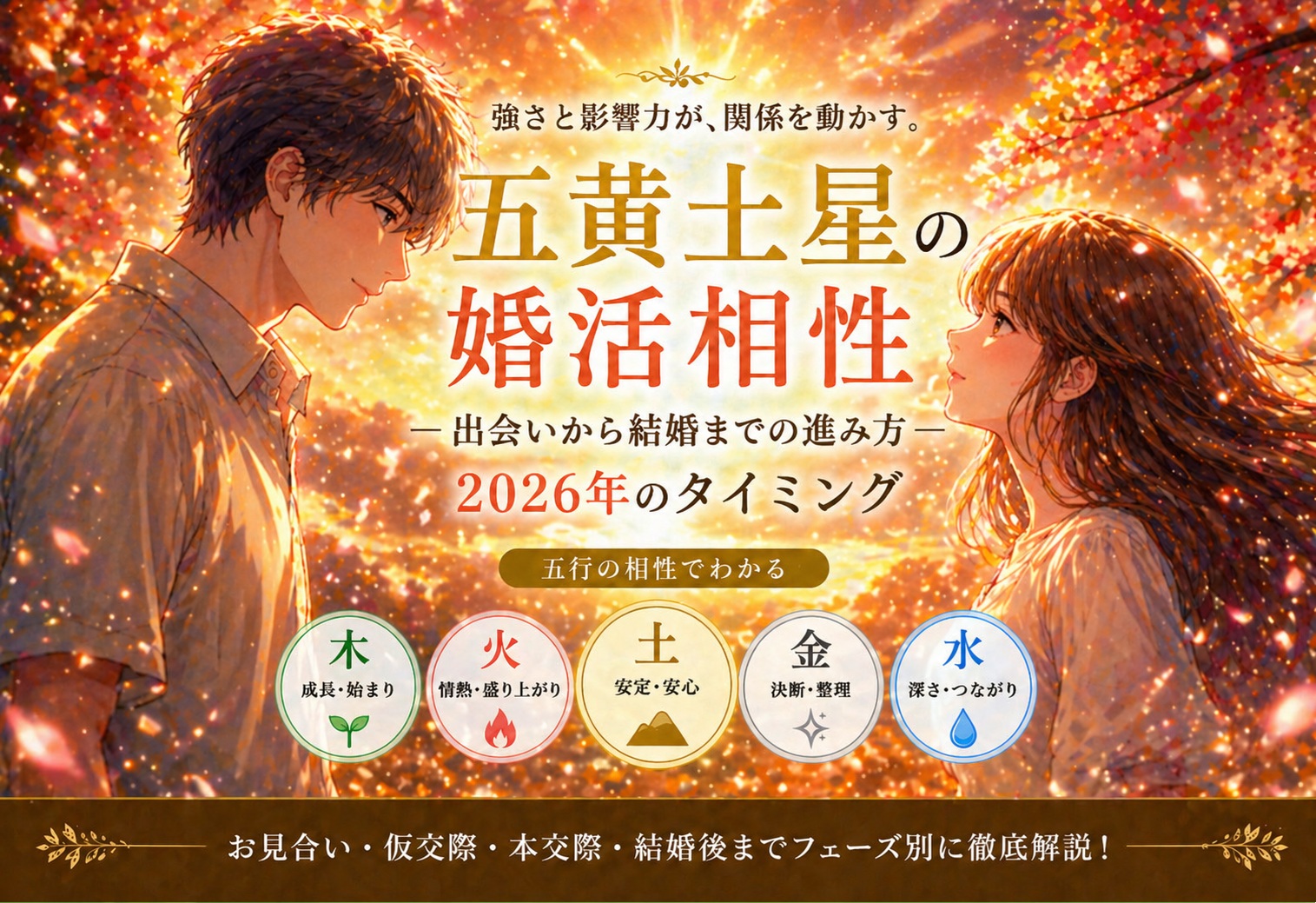 五黄土星の婚活相性｜出会いから結婚までの進み方と2026年のタイミング