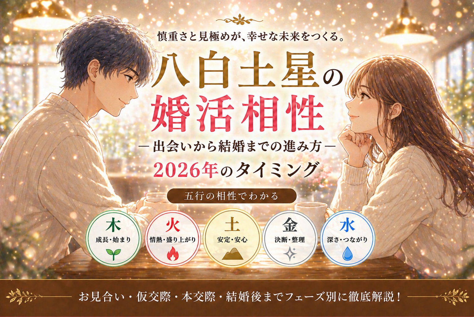 八白土星の婚活相性｜出会いから結婚までの進み方と2026年のタイミング