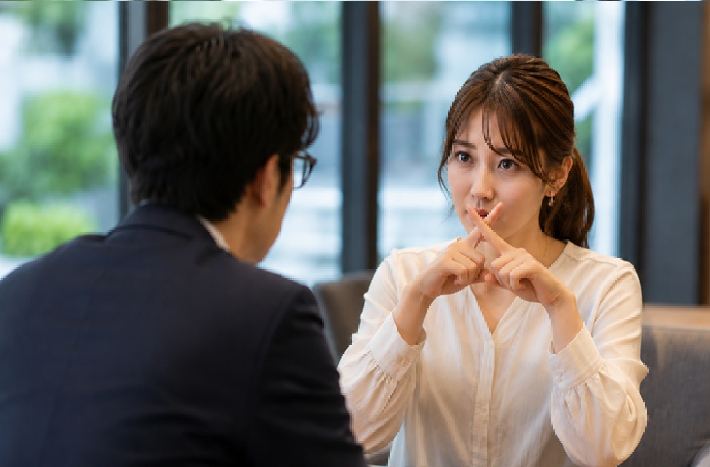 婚活の初デートで会話に疲れてしまう男女のイラスト