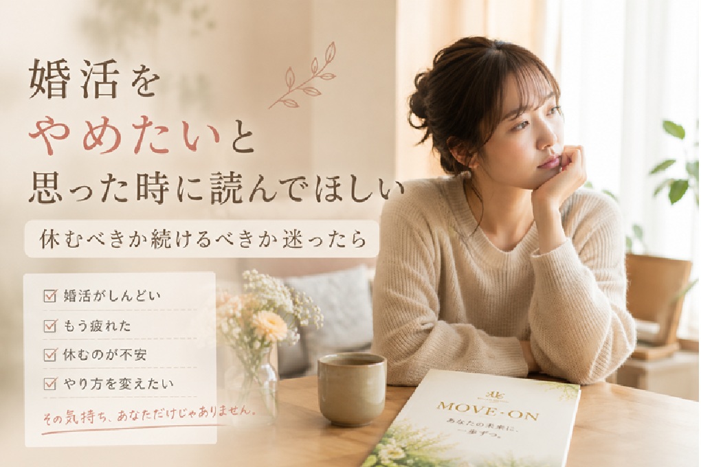 婚活をやめたいと思った時に読んでほしい｜休むべきか続けるべきか迷ったら