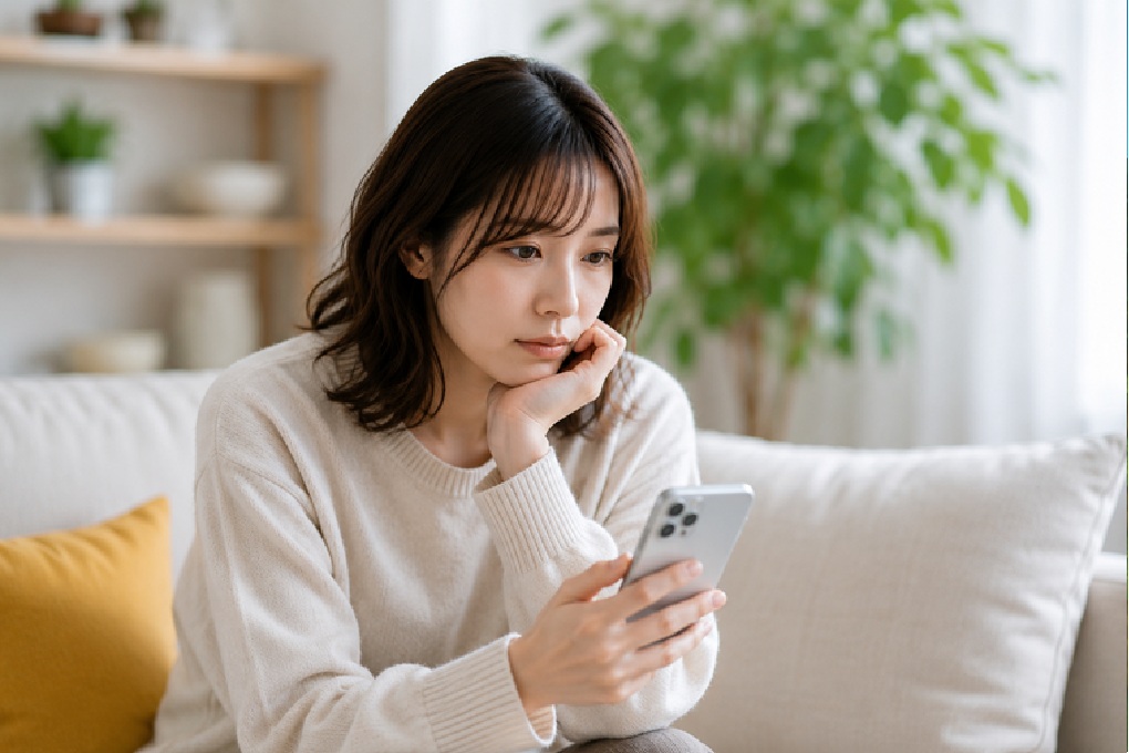 一人で婚活に悩む女性のイメージ