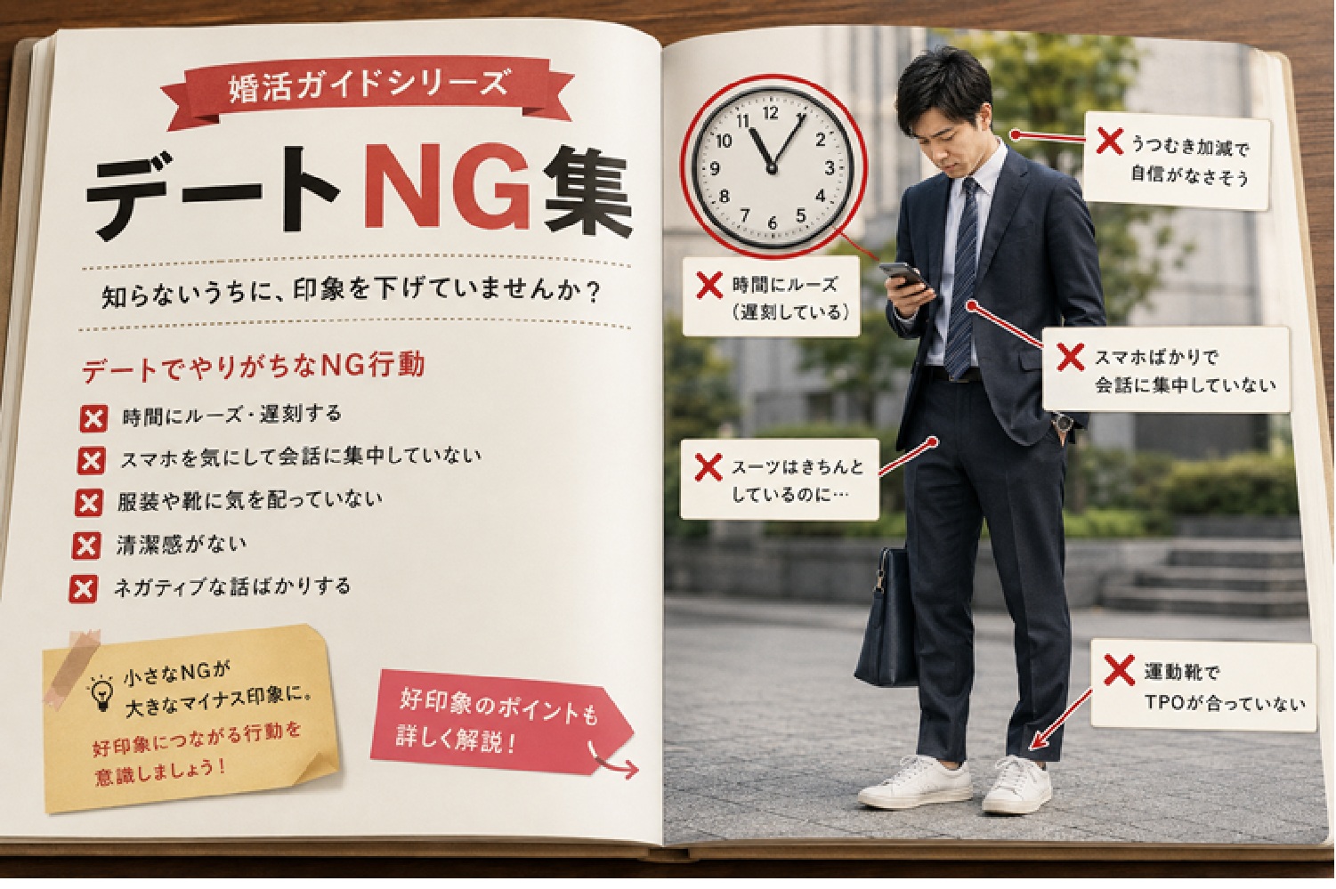 初デートで“なんか違う”と思われる人の特徴｜婚活で距離が縮まらないNG行動10選中上位５選