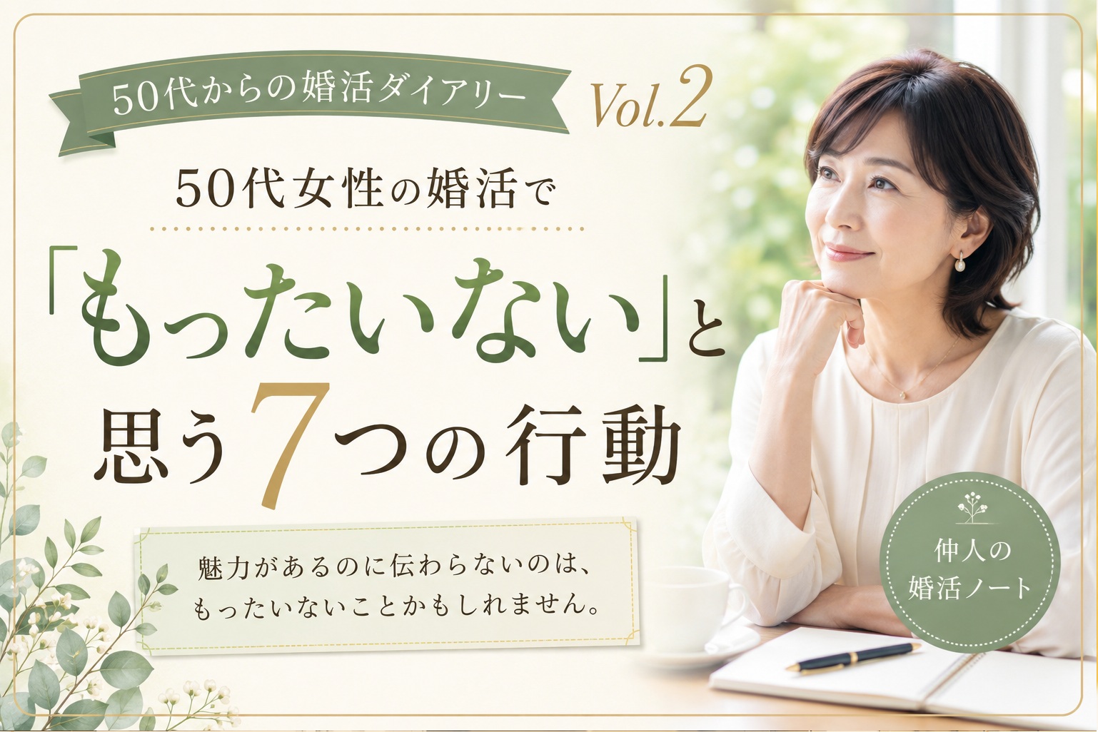 50代女性の婚活で「もったいない」と思う7つの行動｜仲人が見た惜しいポイント