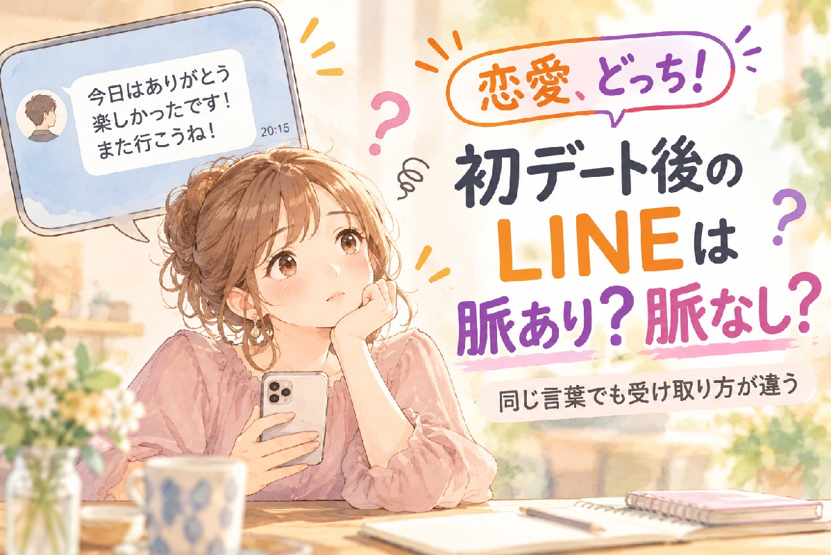 初デート後のLINE、脈あり？脈なし？｜同じ言葉でも受け取り方が違う「恋愛、どっち！」